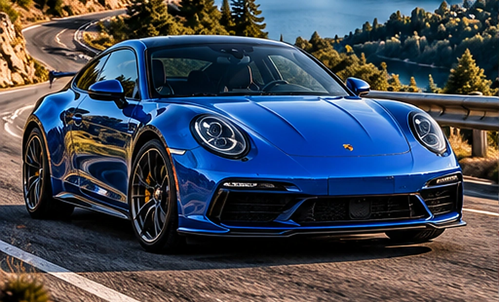 Blue performance coupe