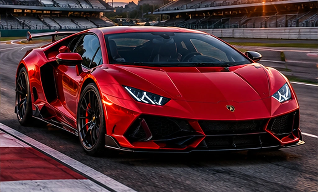 Red supercar on a scenic road