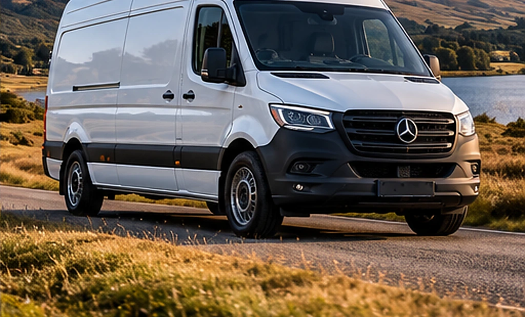 White van on an open road